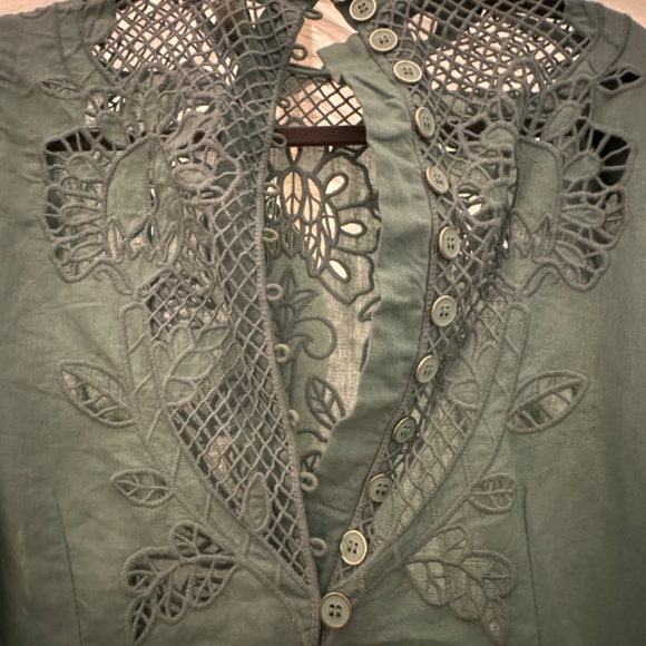 FARM RIO Elegant Embroidered Mint Green Maxi Dress, new w tags, S - Picture 10 of 10